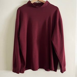 St. John’s Bay Burgundy Mock Turtleneck Long Sleeve